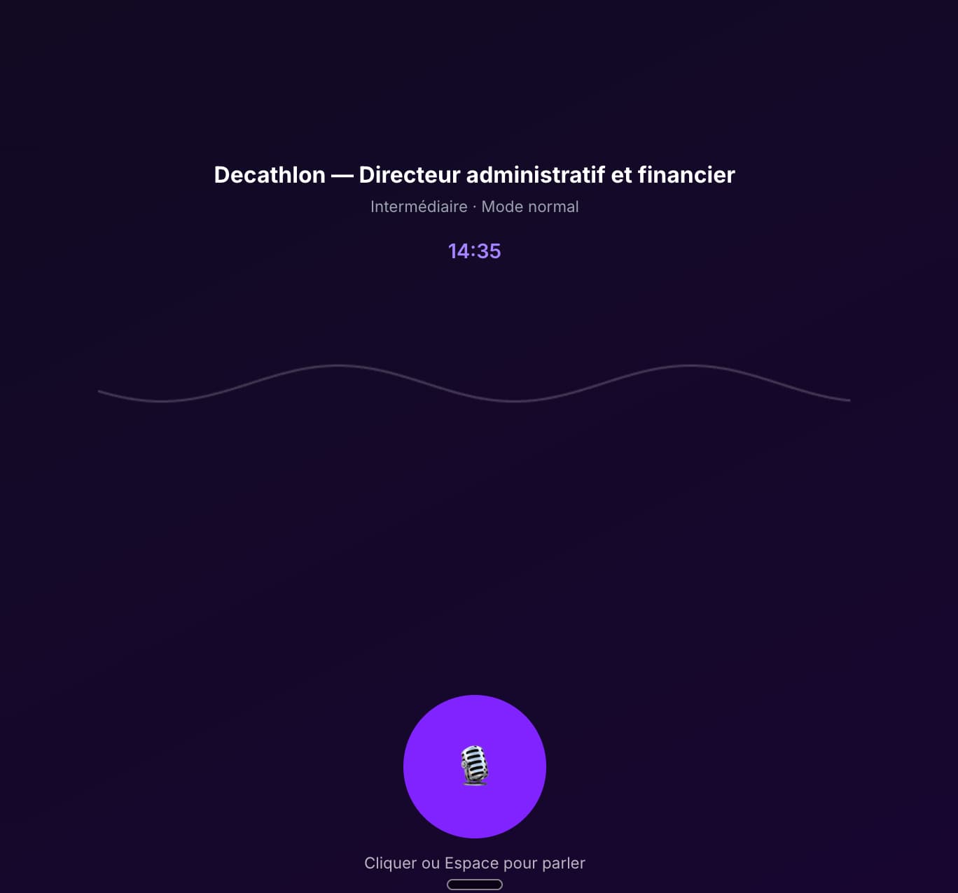 Mode voix — simulation vocale en conditions réelles